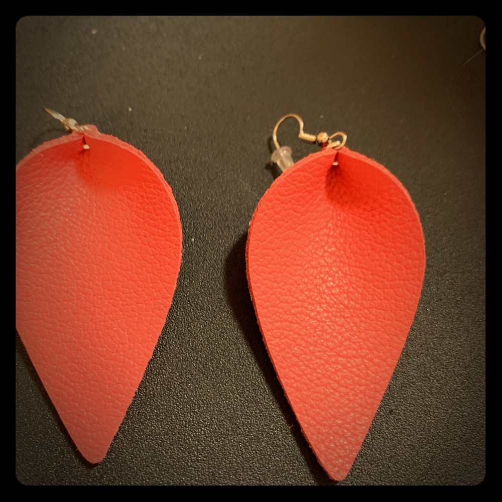 Large leather earrings